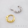 SPIKE CHAINED SEPTUM HINGED SEGMENT HOOP RING 316L SURGICAL STEEL 